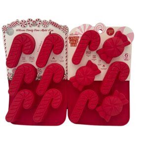 Set of 2 Core Kitchen Silicone Candy Mold Pan - Candy Cane and Candy Mold